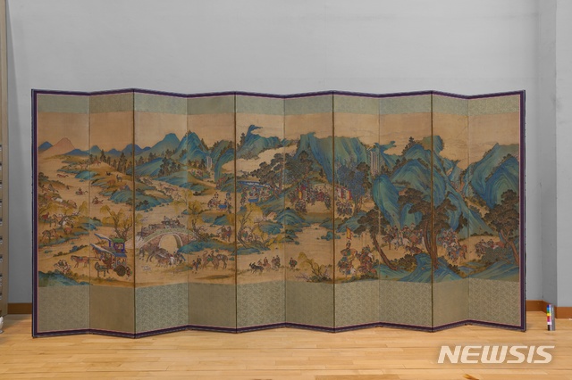 [서울=뉴시스]보존처리 후 출행도(사진=국립중앙박물관 제공)2020.09.15 photo@newsis.com