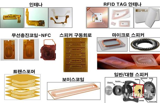 [창원=뉴시스] 금속미세회로(MMP: Metal Micro Pattern) 기술로 활용 가능한 제품들.(사진=재료연구소 제공) 2020.09.16. photo@newsis.com