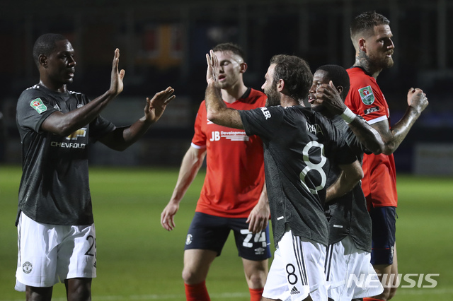 [루튼=AP/뉴시스] 맨유가 카라바오컵에서 승리했다. 2020.09.22