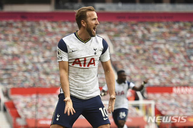 [맨체스터=AP/뉴시스] 토트넘 공격수 해리 케인. 2020.10.04.