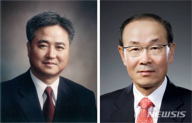 [서울=뉴시스] 신용길 생명보험협회 회장(왼쪽), 김용덕 손해보험협회 회장. (사진=KB생명, 손해보험협회 제공) 2020.10.14. photo@newsis.com