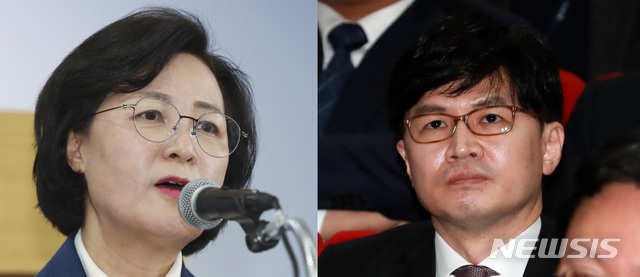 [서울=뉴시스]추미애 법무부 장관과 한동훈 검사장. (자료=뉴시스DB).