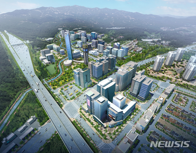 과천 지식정보타운 행정 상업지구 조감도