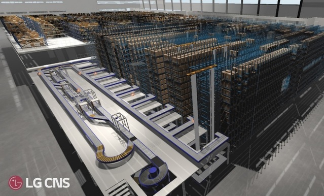 [서울=뉴시스] LG CNS 디지털트윈 기술로 현실 세계의 기계를 3D로 시각화해 가상세계로 구현한 모습. (사진자료=LG CNS 제공)