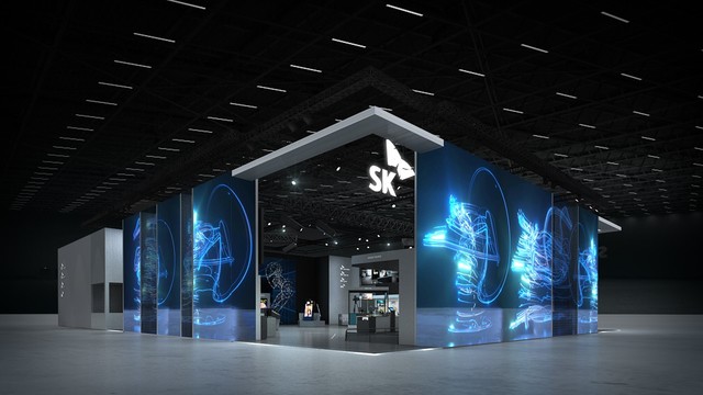 [서울=뉴시스] 지난 1월 미국 라스베이거스에서 열린 CES 2020에 'SK가 만들어갈 미래'를 주제로 SK관계사들이 설치한 공동부스. 사진 SK
