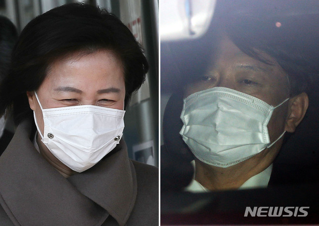 [서울=뉴시스] 홍효식·박미소 기자 = 윤 총장에 대한 검사징계위원회 소집을 하루 앞둔 3일 오후 추미애(왼쪽) 법무부 장관이 경기도 정부 과천 법무부 청사를 나서고 있고. 같은 날 윤석열 검찰총장이 승용차를 타고 서울 서초구 대검찰청으로 들어서고 있다. 2020.12.03. photo@newsis.com 