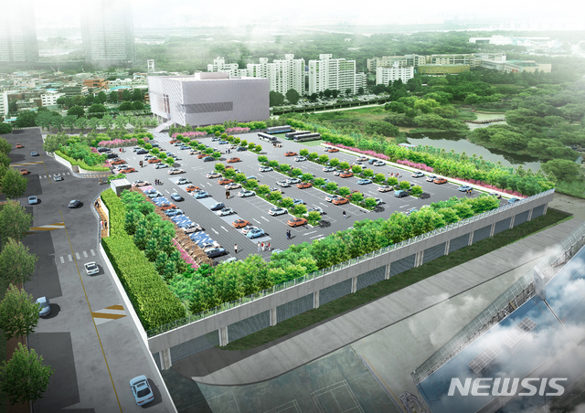 [서울=뉴시스] 서울 성동구 뚝섬유수지 주차장 조감도. (조감도=성동구 제공) 2020.12.04. photo@newsis.com