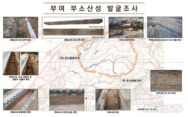 [서울=뉴시스]부소산성 긴급발굴조사 중 확인된 유구(사진=문화재청 제공)2020.12.08 photo@newsis.com