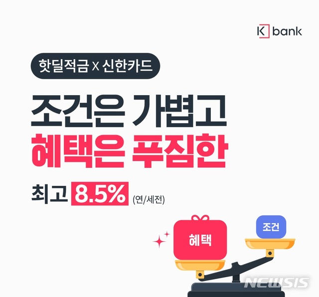 케이뱅크, '신한카드 제휴' 핫딜적금 출시…최고 8.5%