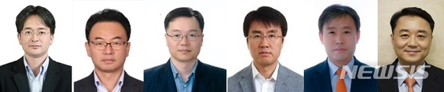 [서울=뉴시스]삼성물산이 9일 부사장 6명, 전무 8명, 상무 15명을 승진시키는 정기 임원인사를 실시했다. 이번 인사를 통해 건설부문 강병일·김재호·송규종 부사장, 패션부문 이준서 부사장, 리조트부문 노일호·정병석 부사장(왼쪽부터)이 각각 승진했다.