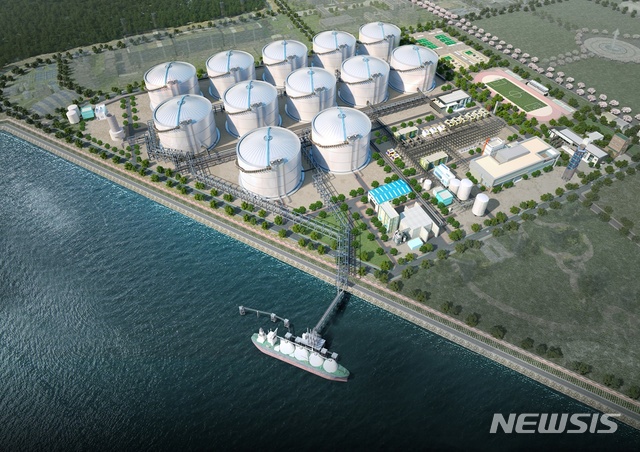 [서울=뉴시스]동북아 LNG Hub 터미널 상세 조감도. (제공 = 한양) 2020.12.23.