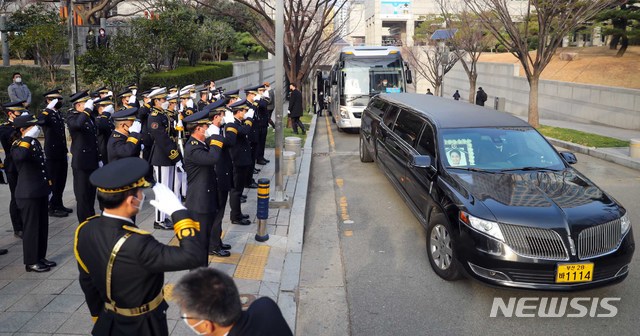 교통정리 중 차량에 치여 숨진 청년 경찰관 영결식 엄수