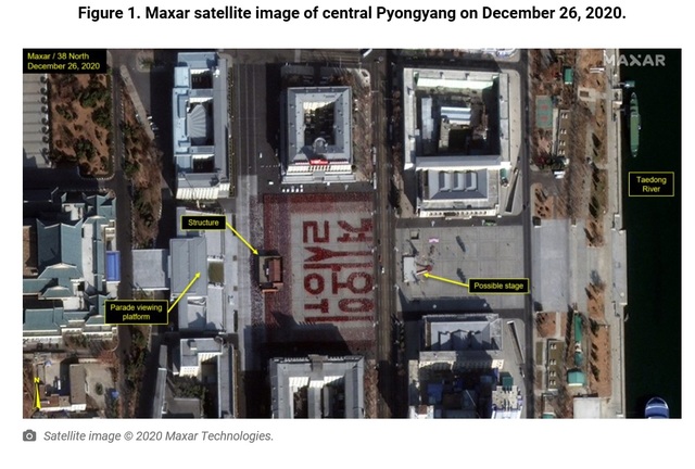 [서울=뉴시스] 38노스가 포착한 북한 8차 노동당대회 연습 장면. 2020.12.28. (사진=38노스 캡처)