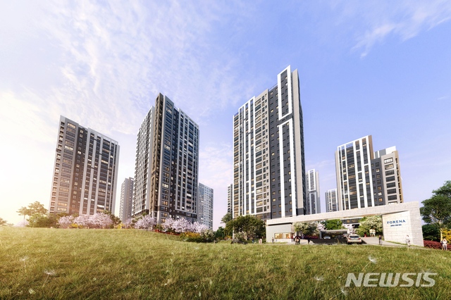 [서울=뉴시스]한화건설 '한화 포레나 인천연수' 투시도. (사진 = 업체 제공)