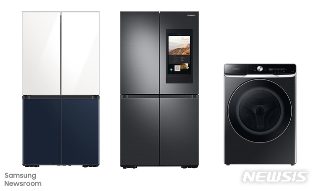 [서울=뉴시스] 삼성 비스포크 4D 플렉스 페밀리허브 WF8800A 세탁기 (제공=삼성전자) 