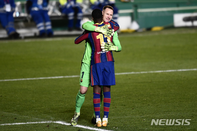 [코르도바=AP/뉴시스] FC바르셀로나가 스페인 슈퍼컵 결승에 선착했다. 2021.01.13.