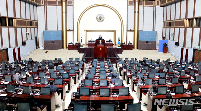 [수원=뉴시스] 경기도의회 제349회 임시회 본회의. (사진=경기도의회 제공)