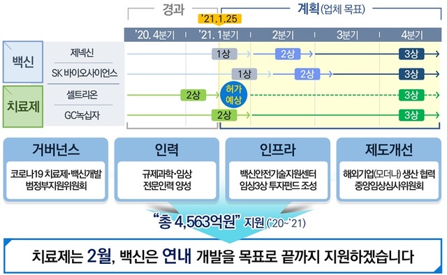 [서울=뉴시스] 식품의약품안전처는 25일 문재인 대통령 신년 업무보고에서 철저한 전문가 3중 자문을 거쳐 2월 중 코로나19 백신·치료제를 허가할 예정이며, 효과·안전성 검증을 위한 전주기 안전관리 체계를 마련한다고 밝혔다. (사진=식약처 제공)