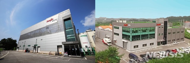[서울=뉴시스]왼쪽부터 선진FS, 선진햄 공장