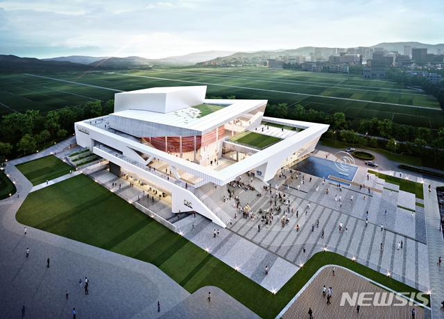 충북 충주시 예술의전당 실시설계 공모에서 당선된 ㈜해마종합건축사사무소 ‘중원나래’.