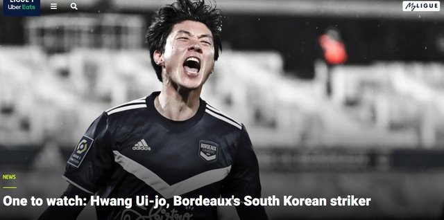 [서울=뉴시스] 프랑스 리그앙 홈페이지에 소개된 황의조. (캡처=리그앙 홈페이지)