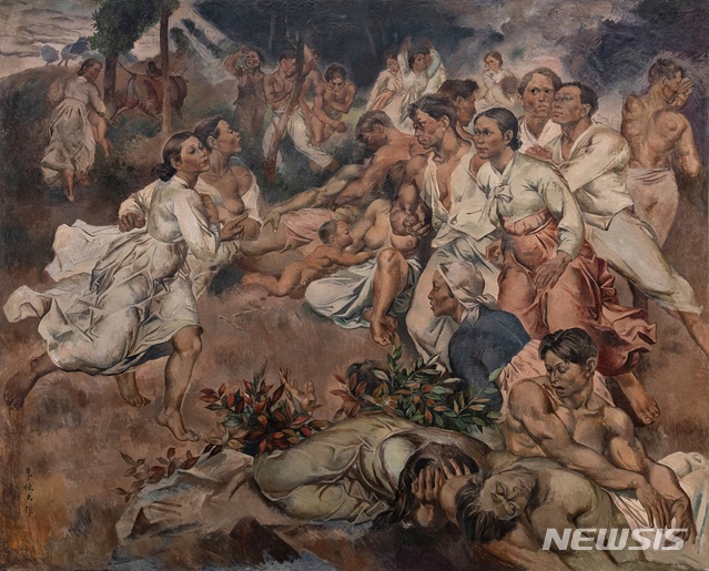 이쾌대 '군상Ⅰ(해방고지)', 1948, 개인 소장