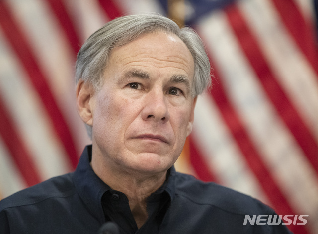 [오스틴=AP/뉴시스]그레그 애벗 미국 텍사스 주지사. (사진=뉴시스DB) 2021.06.08