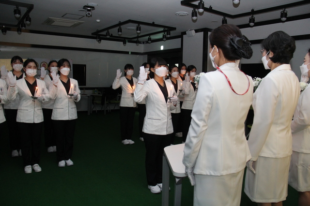 마산대학교 간호학과 제63회 나이팅게일 선서식.(사진=마산대 제공) 2021.03.04. *재판매 및 DB 금지