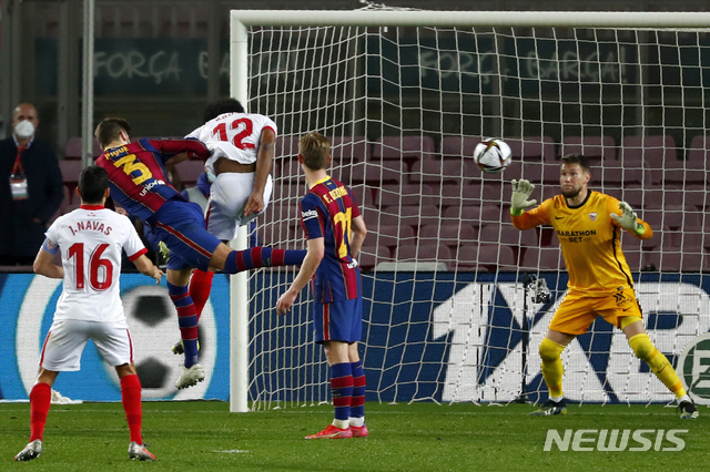 [바르셀로나=AP/뉴시스] 바르셀로나가 역전 드라마를 연출하며 스페인 코파 델 레이(국왕컵) 결승에 올랐다. 2021.03.03.