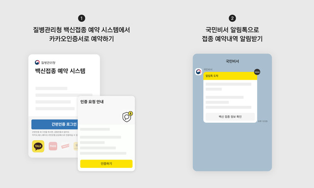 카톡으로 코로나 백신 접종 예약하고 예약 알림 받는다