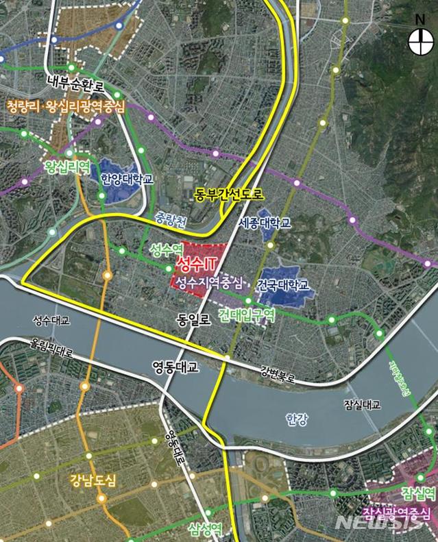 [서울=뉴시스] 서울 성동구 성수IT 산업·유통개발진흥지구 위치도. (사진=서울시 제공) 2021.03.11. photo@newsis.com 