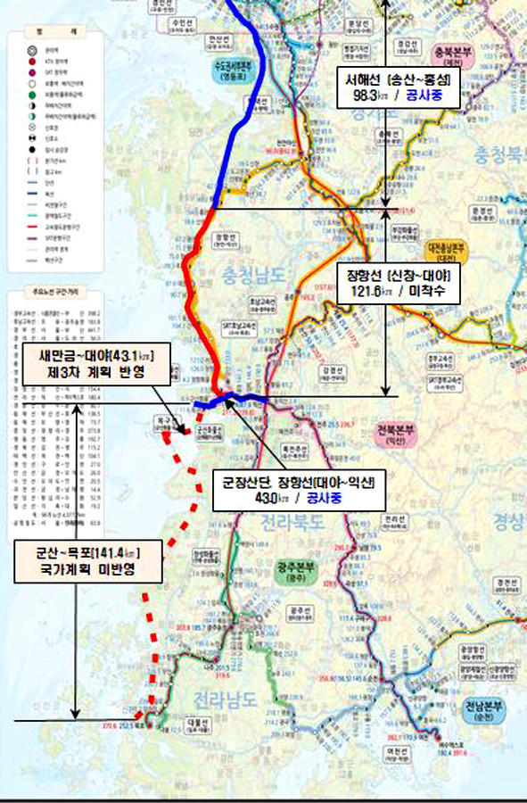 [영광=뉴시스]이창우 기자 = 전남·북과 충청권을 연결해 줄 서해안 철도. 총연장 141.4km 복선 구조의 서해안철도는 '목포~무안~함평~영광~고창~부안~새만금~군산'을 잇는다. (이미지=영광군 제공) 2021.03.10. photo@newsis.com *재판매 및 DB 금지