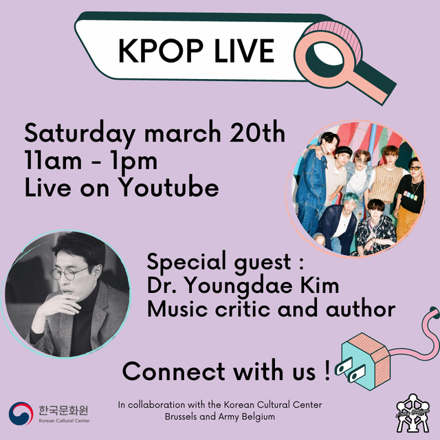 [서울=뉴시스]KPOP LIVE 웨비나 포스터(사진=주벨기에유럽연합 한국문화원 제공)2021.03.18 photo@newsis.com *재판매 및 DB 금지