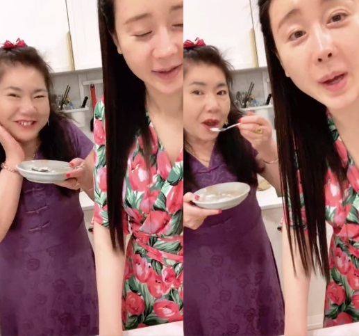 [서울=뉴시스] 배우 함소원(오른쪽)과 중국인 시어머니 (사진 출처= 함소원 라이브 방송 영상:) 2021.03.18. photo@newsis.com 