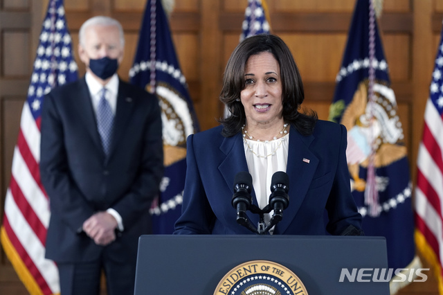 [애틀랜타=AP/뉴시스]카멀라 해리스 미국 부통령. 2021.03.21.