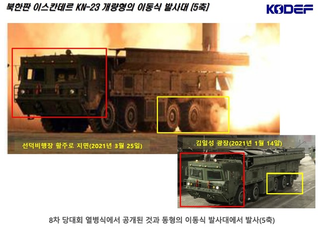 [서울=뉴시스] 개량형 북한판 이스칸데르 분석. 2021.03.26. (자료=한국국방안보포럼 제공)