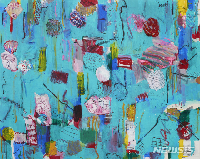 [서울=뉴시스] 이종목, Holy Paradox - 即非 . 91x117cm. 캔버스위에 아크리릭,먹,목탄. 2021. 