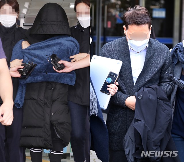 [인천=뉴시스] 김동영 기자 = 인천 을왕리에서 치킨배달을 하던 50대 가장을 차로 치어 숨지게한 운전자(왼쪽)와 동승자(오른쪽). 