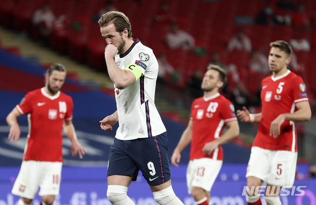 [런던=AP/뉴시스] 잉글랜드가 월드컵 예선 3연승을 달렸다. 2021.03.31.