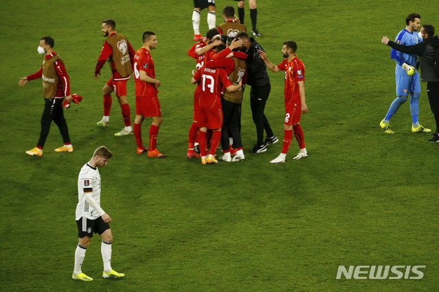 [뒤스부르크=AP/뉴시스] 충격패를 당한 전차군단 독일. 2021.03.31.