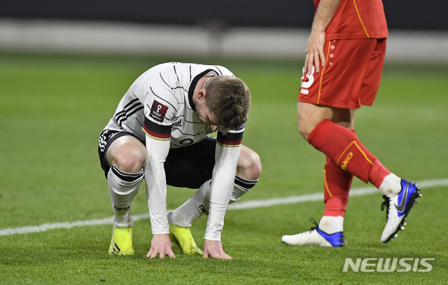[뒤스부르크=AP/뉴시스] 독일이 월드컵예선 홈 경기에서 20년 만에 패배를 당했다. 2021.03.31.