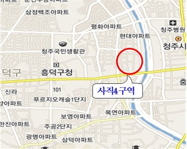 [청주=뉴시스] 충북 청주시 사직4구역 도시환경정비사업 대상지. (사진=청주시 제공) photo@newsis.com *재판매 및 DB 금지