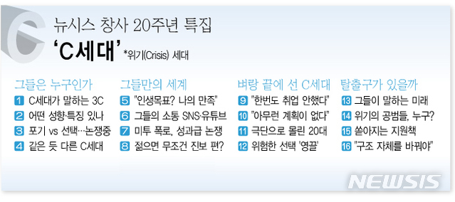 [서울=뉴시스] 뉴시스 창사 20주년 특집 ‘C세대’ 글 싣는 순서.