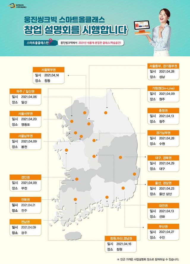 웅진씽크빅, 스마트올클래스 전국 사업설명회 "AI공부방" *재판매 및 DB 금지
