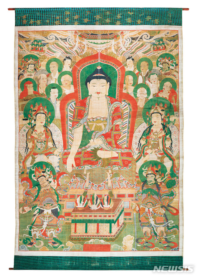 [서울=뉴시스] 국보 301호 '화엄사 영산회 괘불' (사진=서소문성지 역사박물관 제공) 2021.04.12. photo@newsis.com