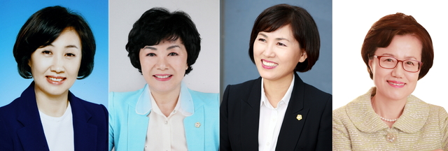 [대전=뉴시스] 왼쪽부터 더불어민주당 채계순(비례), 박혜련(서구1), 김인식(서구3), 국민의힘 우애자(비례) 대전시의원 *재판매 및 DB 금지