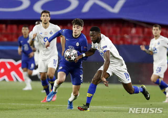 [세비야=AP/뉴시스] 첼시가 7년 만에 챔피언스리그 4강에 올랐다. 2021.04.13.