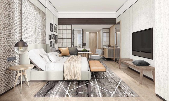 중국 쓰촨성 '쉐라톤 몐양'의 디럭스 킹 룸 *재판매 및 DB 금지