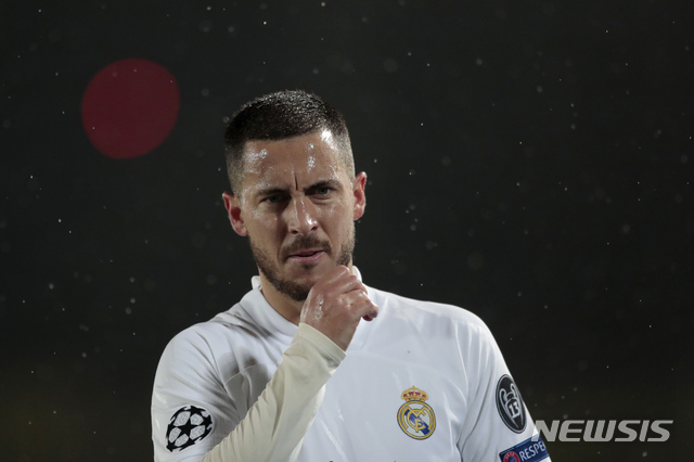 [마드리드=AP/뉴시스] 교체로 뛴 에당 아자르. 2021.04.27.