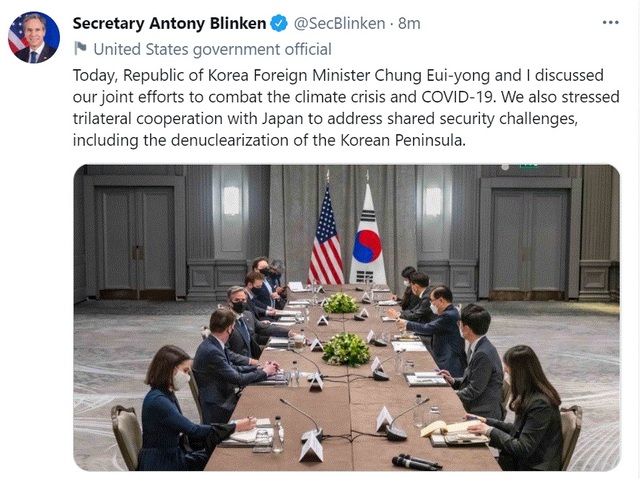 [런던=AP/뉴시스]토니 블링컨 미국 국무장관 트위터. 2021.5.3. *재판매 및 DB 금지